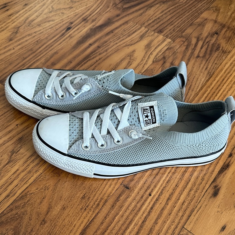 Converse Light Gray Knit Sneakers